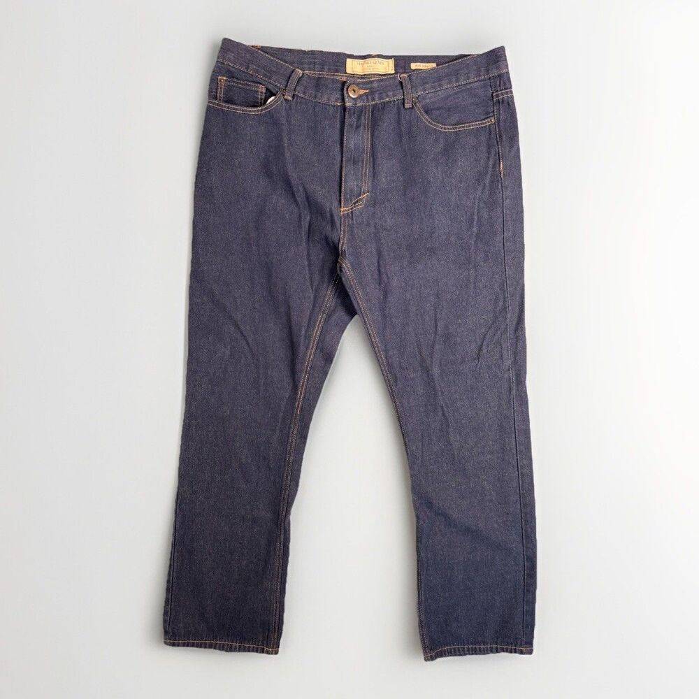 Vintage Genes mens slim straight jeans size 38 X32 solid dark wash